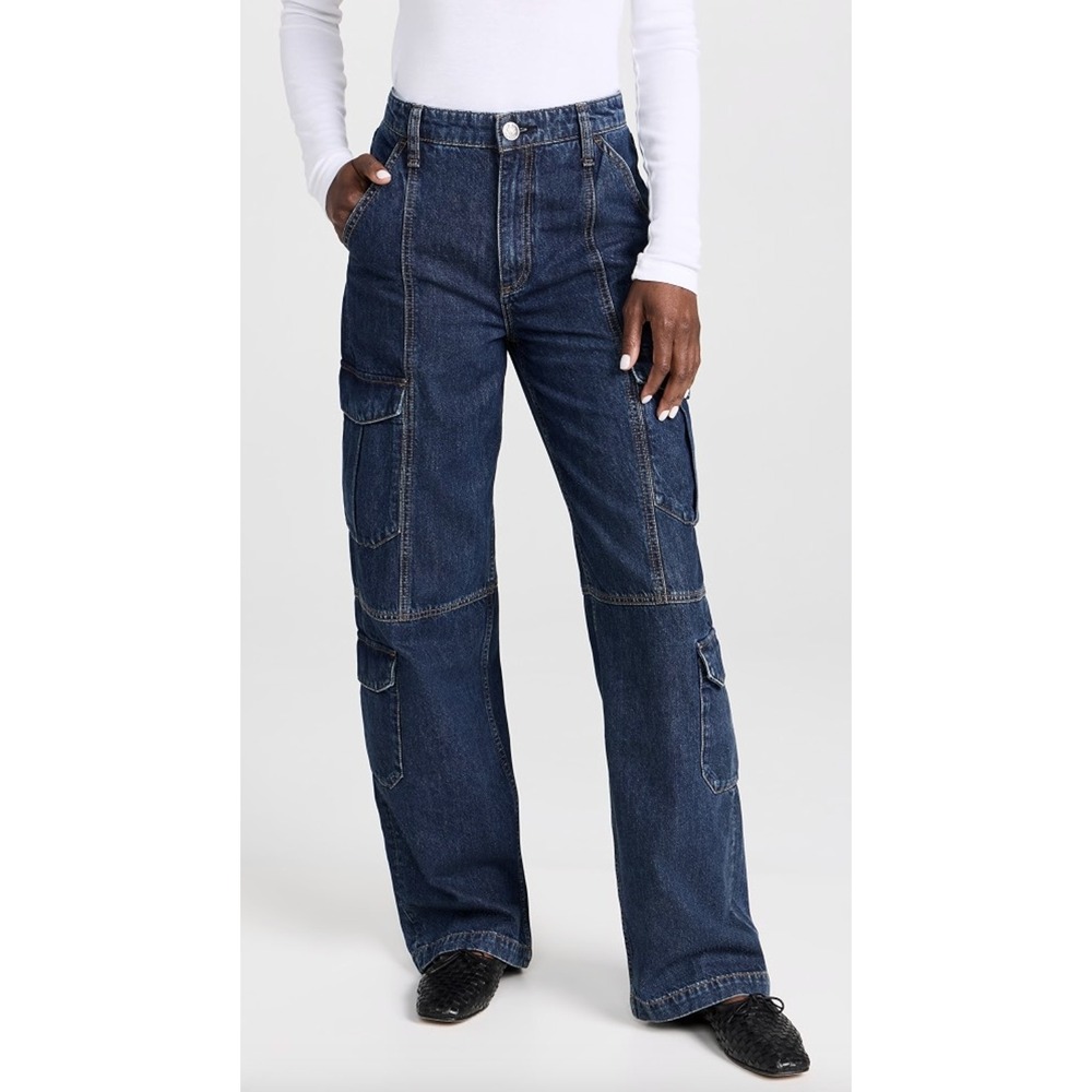 RAG & BONE Cailyn Cargo Wide Leg Utility Jeans in Ari - Picture 3 of 14